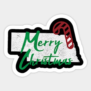 Nebraska Merry Christmas Sticker